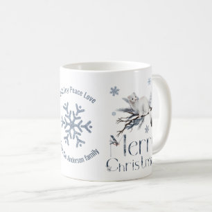 Mug Cute Poisson Blanc Sur Une Branche, Joyeux Noël