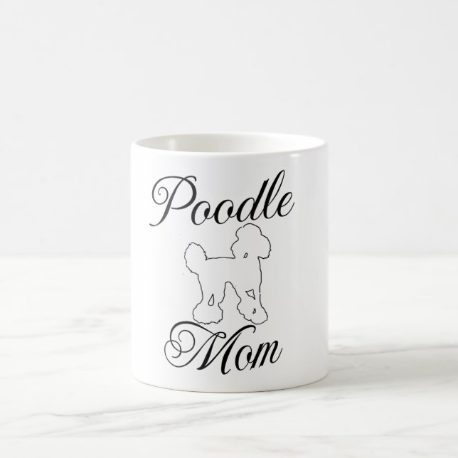 Mug Cute Poodle Line Art Coffee Cup - Cadeau Amoureux  (Centre)
