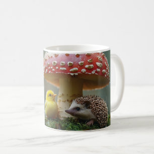 Mug Cute poussette et hérisson se cachant sous un cham