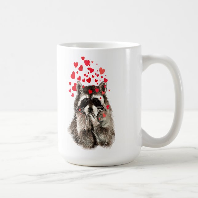 Mug Cute Raccoon souffler Baisers Animal Nature Art (Droite)