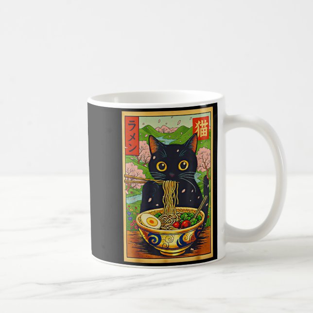 Mug Cute Ramen Cat Nature Flowers Noodle Anime  (Droite)