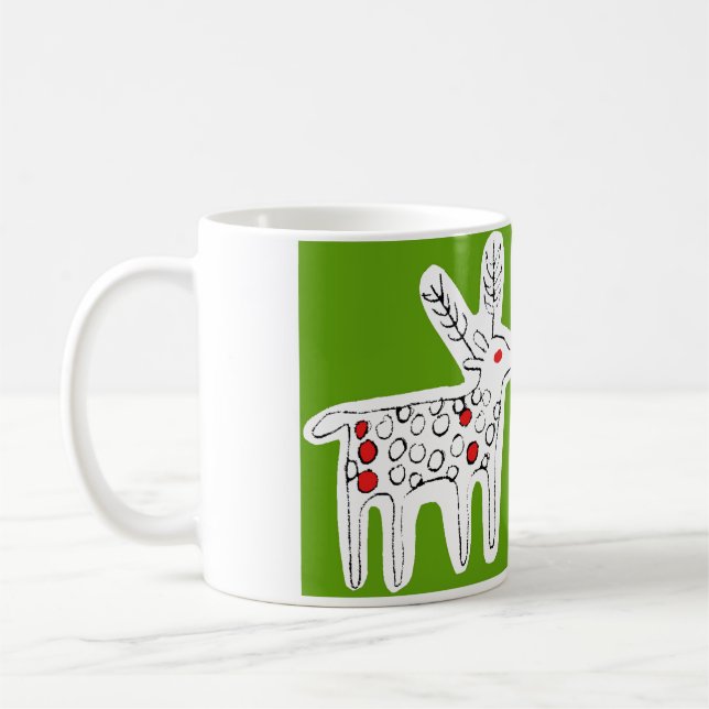 Mug Cute Reindeer Kiss Green (Gauche)