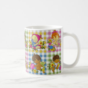 Mug Cute Retro Coloré Patchwork Plaid Baby shower