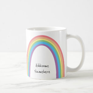 Mug Cute Retro Rainbow Fun Ajouter Votre Nom