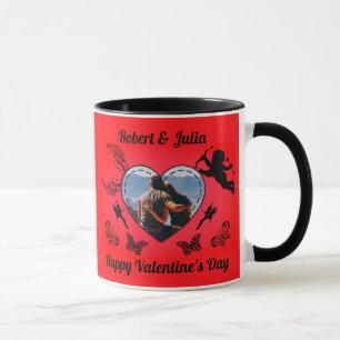 Mug Cute Romance Cupid Photo Cœur Rouge Saint-Valentin