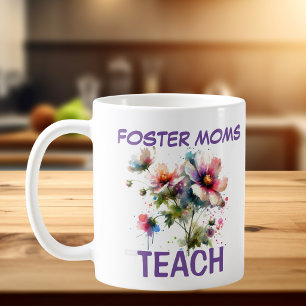 Mug Cute rose et Indigo FOSTER MOMS ENSEIGNER Floral