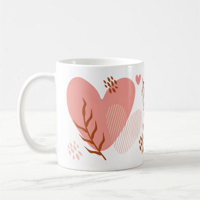 Mug Cute Rose Hearts Botanique Saint-Valentin (Gauche)