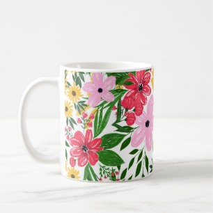 Mug Cute rose rouge printemps Floral Peinture à la mai