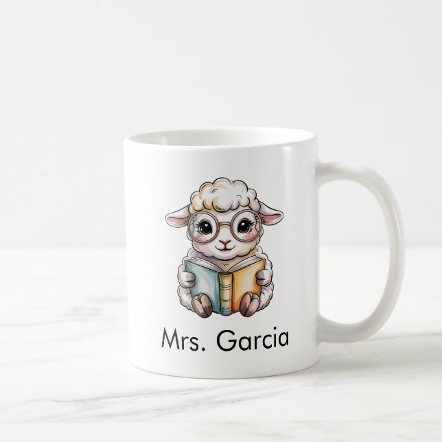 Mug Cute Sheep Reading a Book Custom (Droite)