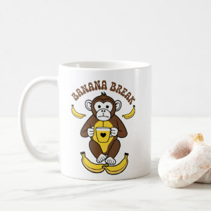 Mug Cute Singe Boire Café - Banana Break