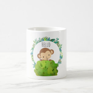 Mug Cute singe Safari Bonjour