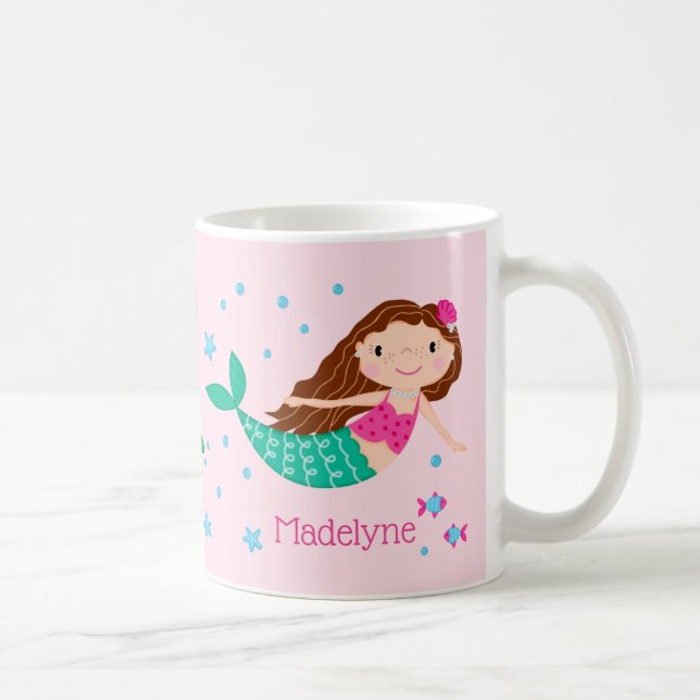 Mug Cute Sirène rose Personnalisée (Droite)