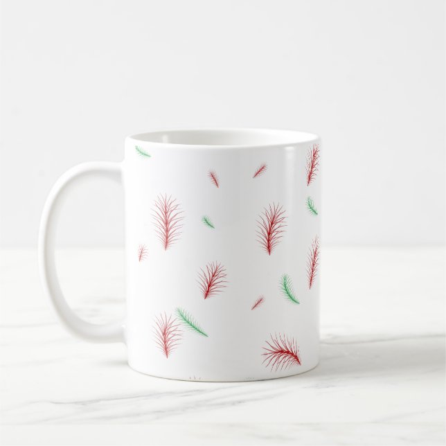 Mug Cute Snowflake Wreath Xmas arbre rouge vert motif (Gauche)
