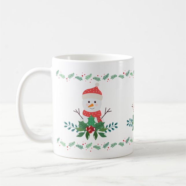 Mug Cute Snowman Christmas | Festive Holiday (Gauche)