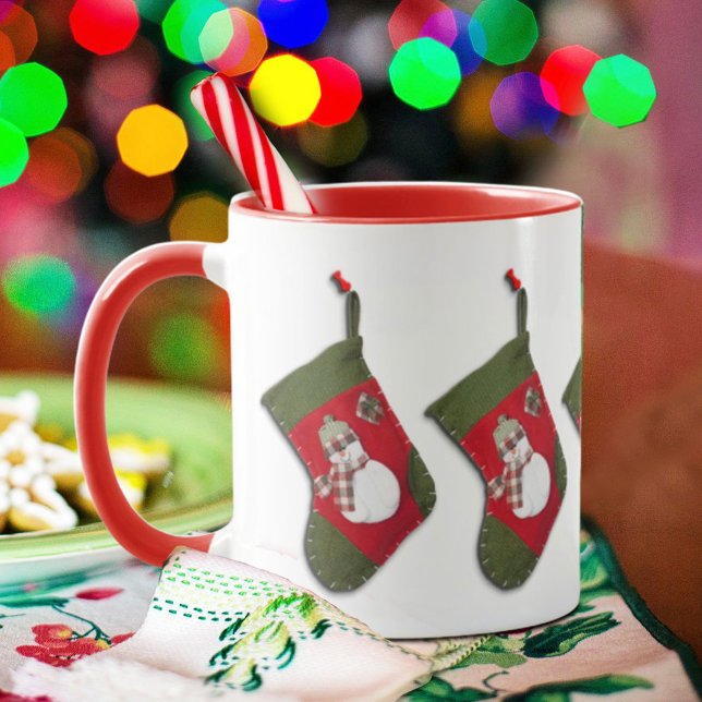 Mug Cute Snowman Plaid Scarf Stockage de Noël (Créateur téléchargé)