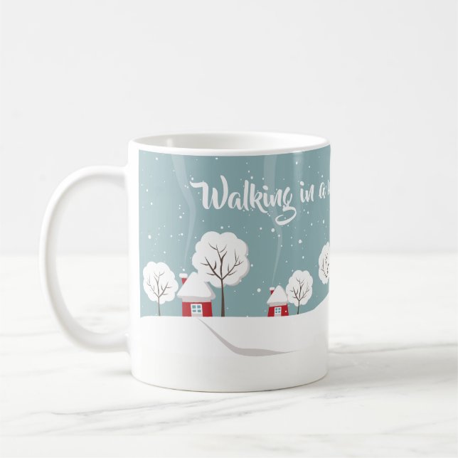 Mug Cute Snowy Houses and Trees Winter (Gauche)