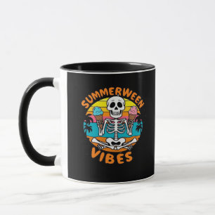 Mug Cute Summerween Vibes Skeleton IceCream Summer Vac
