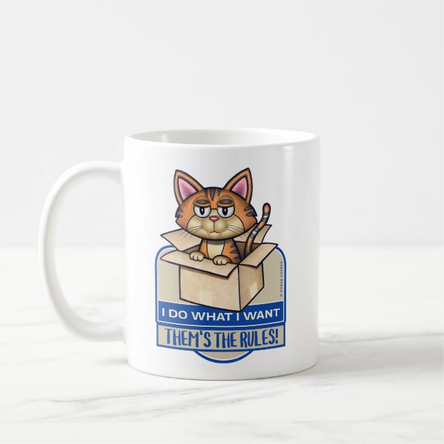 Mug Cute Tabby Chat Je Fais Ce Que Je Veux (Gauche)