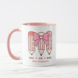 Mug Cute Teacher's Valentine Pencil Custom