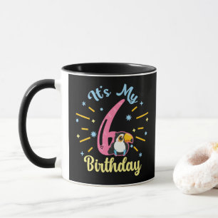 Mug Cute Toucan 6e anniversaire 6 ans fille de naissan