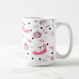 Mug Cute Tropical Halloween – Ghosts & Flamingos