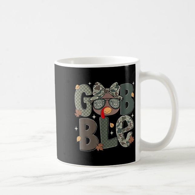Mug Cute Turkey Camo Happy Thanksgiving Fall Kids Boy  (Droite)