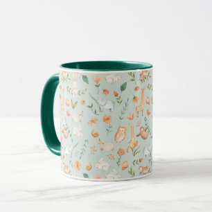 Mug Cute Turquoise bébé animal Pastel Motif
