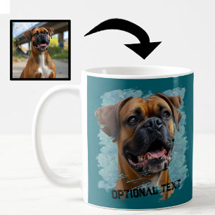Mug Cute Unique Turquoise Boxer Chien Papa Photo Amour