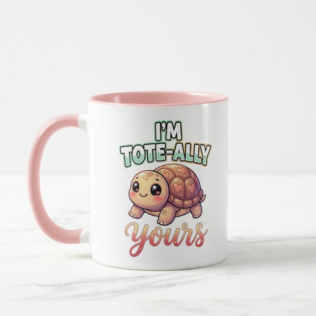 Mug Cute Valentine Turtle – I’m Tote-Ally Yours (Gauche)