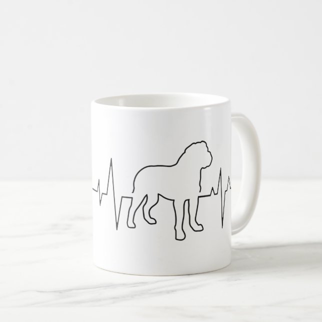 Mug Cute Valentine's Day Thème Amoureux des chiens Hea (Devant droit)