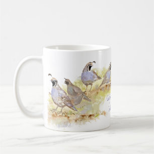 Mug Cute Watercolor California Quail Bird Art