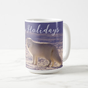 Mug Cute White Arctic Fox neige hiver Photographie