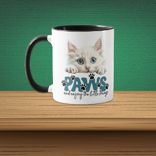 Mug Cute White Kitten Patrouilles et dégustez