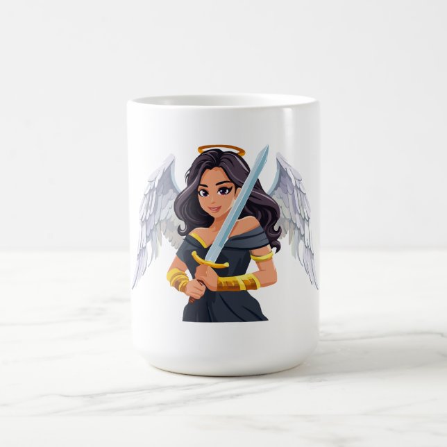 Mug Cute woman Angel's with open wings and sword (Centre)