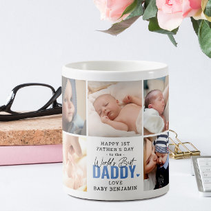Mug Cute 'Worlds Best Daddy' 1ère Fête des pères Bleu