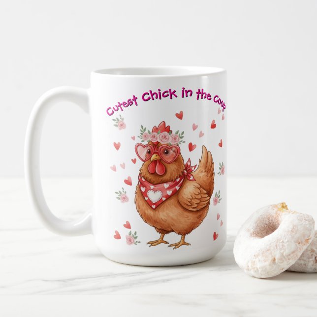 Mug Cutest Chick in the Coop Brown Hen (Avec donut)