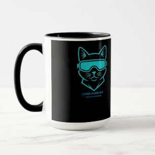 Mug Cyber Guardian Neon Cat - Passionné de cybersécuri