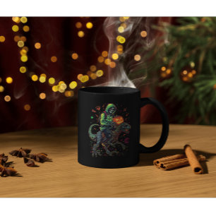Mug Cyber Neon Skeleton équitation Robo Dino - Hallowe