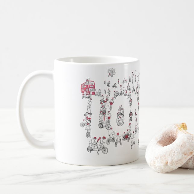 Mug Cyclisme Londres Covid19 Lockdown Funny Word Art (Avec donut)