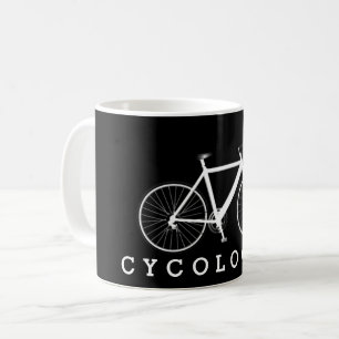 Mug CYCOLOGIST Texte et Bicyclette blanche