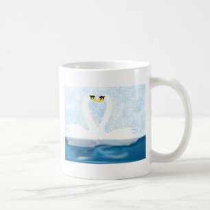 Mug Cygnes subtils en amour (formes cardiaques) Cadeau