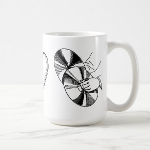 Mug Cymbales en forme de cœur d'œil J'aime les symbole
