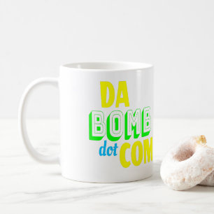 Mug Da Bomb dot com Novelty Funny Retro 90s