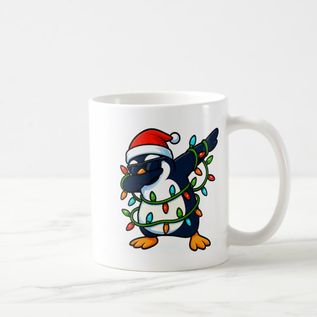 Mug Dabbing Penguin Christmas Girls Xmas Lights Boys C (Droite)