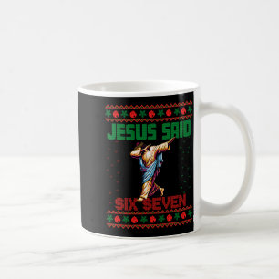 Mug Dabbing Santa dit Six Seven 67 Meme Ugly Christma