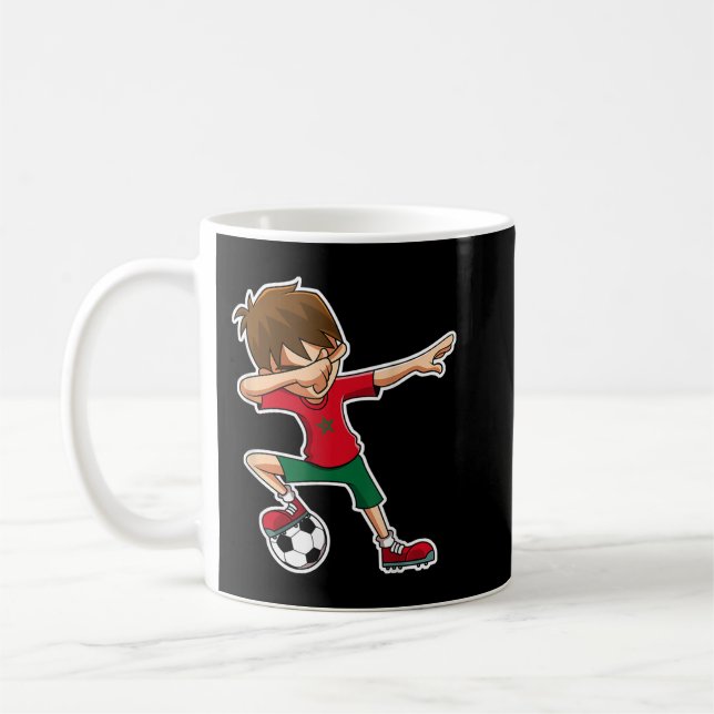 Mug Dabbing Soccer Boy Morocco Chemise, Drapeau maroca (Gauche)