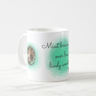 Mug Dachshund à l'aquarelle vert menthe - Nom personna