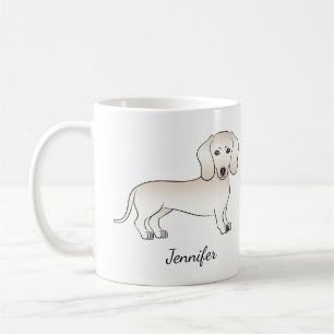 Mug Dachshund à poil lisse crème Dessin animé de chien