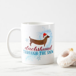 Mug Dachshund à travers la neige Père Noël Chien Noël