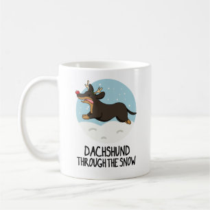 Mug Dachshund À Travers Le Jeu De Noël De Neige Drôle